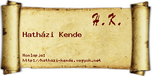 Hatházi Kende névjegykártya